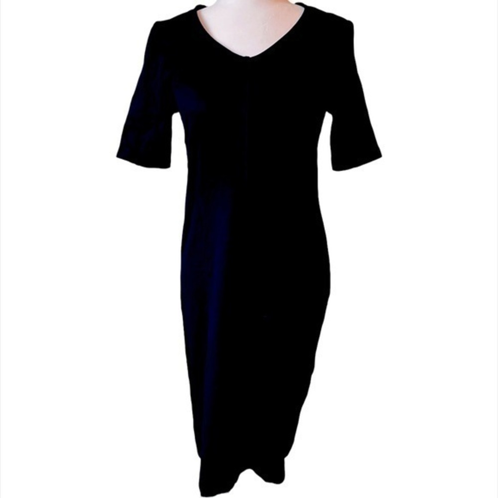 CABI Women’s Clair Sheath Dress Size 4 | # 3101 Black Knee Length Short Sleeve